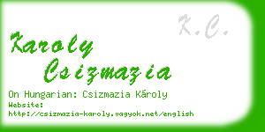karoly csizmazia business card